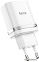 Сетевое зарядное Hoco C12Q Smart (белый)