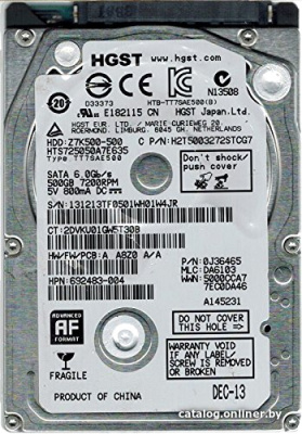 Жесткий диск HGST Z7K500 500GB HTS725050A7E635 купить в интернет-магазине X-core.by