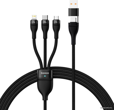 Купить кабель baseus cass030101 usb-c/a - usb-c, microusb, lightning (1.2 м, черный) в интернет-магазине X-core.by