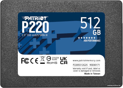 SSD Patriot P220 512GB P220S512G25  купить в интернет-магазине X-core.by