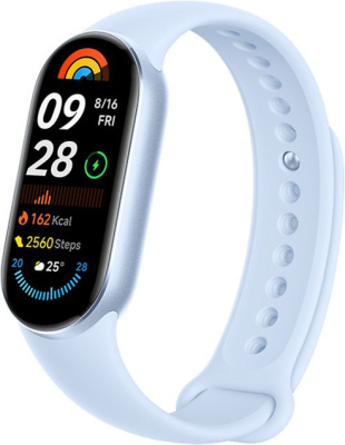 Купить фитнес-браслет xiaomi smart band 9 (голубой, с голубым силиконовым ремешком, международная версия) в интернет-магазине X-core.by