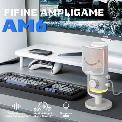 Купить проводной микрофон fifine am6 (белый) в интернет-магазине X-core.by
