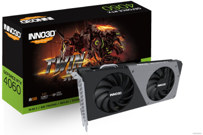 Видеокарта Inno3D GeForce RTX 4060 Twin X2 N40602-08D6-173051N  купить в интернет-магазине X-core.by