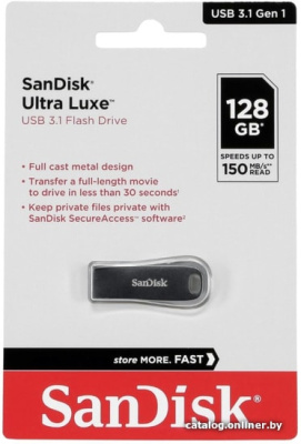 USB Flash SanDisk Ultra Luxe USB 3.1 128GB SDCZ74-128G-G46  купить в интернет-магазине X-core.by