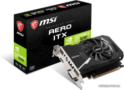 Видеокарта MSI GeForce GT 1030 Aero ITX OC 2GB DDR4  купить в интернет-магазине X-core.by