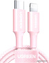 Кабель Ugreen US532 90450 USB Type-A - Lightning (1 м, розовый)
