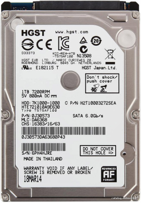 Жесткий диск HGST Travelstar 7K1000 1TB HTE721010A9E630 купить в интернет-магазине X-core.by
