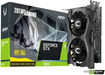 Видеокарта ZOTAC Gaming GeForce GTX 1650 AMP Core 4GB GDDR6 ZT-T16520J-10L  купить в интернет-магазине X-core.by