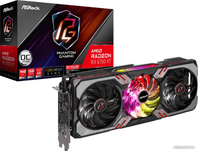 Видеокарта ASRock Radeon RX 6750 XT Phantom Gaming D 12GB OC RX6750XT PGD 12GO  купить в интернет-магазине X-core.by