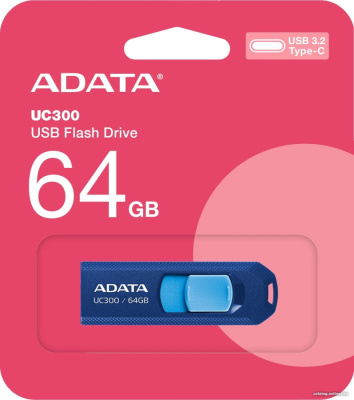 USB Flash ADATA UC300 64GB (синий/голубой)  купить в интернет-магазине X-core.by