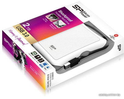 Купить внешний накопитель silicon-power armor a30 2tb white (sp020tbphda30s3w) в интернет-магазине X-core.by