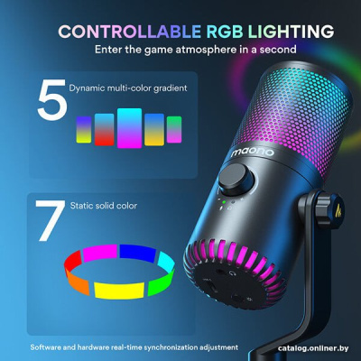 Купить проводной микрофон maono dm30 rgb (черный) в интернет-магазине X-core.by
