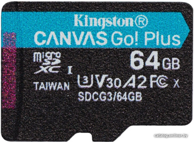 Купить карта памяти kingston canvas go! plus microsdxc 64gb (с адаптером) в интернет-магазине X-core.by