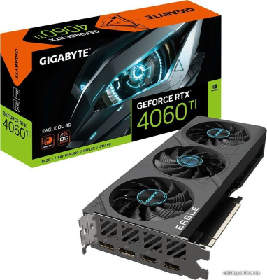 Видеокарта Gigabyte GeForce RTX 4060 Ti Eagle OC 8G GV-N406TEAGLE OC-8GD  купить в интернет-магазине X-core.by