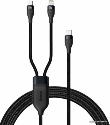 Купить кабель baseus flash series 2 в 1 type-c - type-c - lightning (1.2 м, черный) в интернет-магазине X-core.by