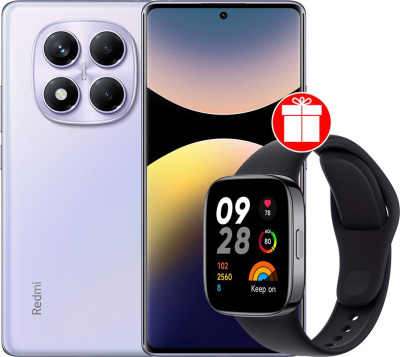 Купить телефон xiaomi redmi note 14 pro 8gb/256gb международная версия (фиолетовый) + умные часы xiaomi red в интернет-магазине X-core.by