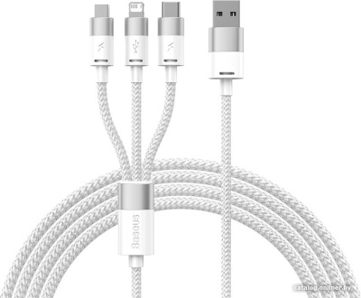 Купить кабель baseus one-for-three fast charging data cable 3.5a usb type-a - usb type-c/microusb/lightning в интернет-магазине X-core.by