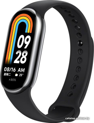 Купить фитнес-браслет xiaomi smart band 8 (серый, с черным силиконовым ремешком, международная версия) в интернет-магазине X-core.by