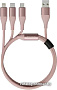 Кабель Solove DW2 USB Type-A - Lightning/MicroUSB/USB Type-C (1.2 м, розовый)