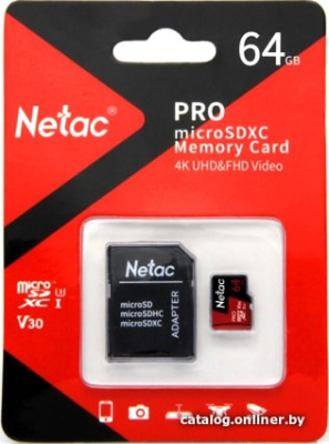 Купить карта памяти netac p500 extreme pro 64gb nt02p500pro-064g-r + адаптер в интернет-магазине X-core.by