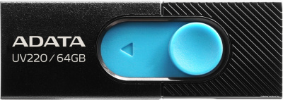 USB Flash A-Data UV220 64GB (черный/голубой)  купить в интернет-магазине X-core.by