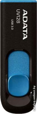 USB Flash A-Data DashDrive UV128 64GB (черный/синий)  купить в интернет-магазине X-core.by