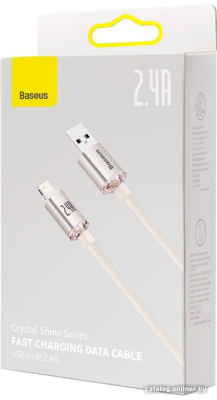 Купить кабель baseus crystal shine usb type-a - lightning (1.2 м, розовый) в интернет-магазине X-core.by