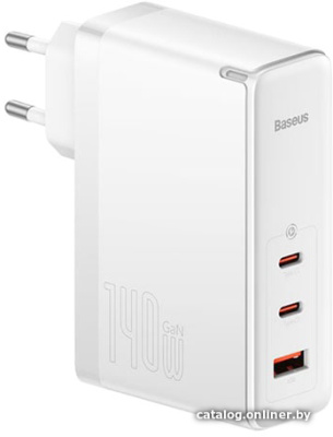 Купить сетевое зарядное baseus gan5 pro fast charger 2c+u 140w eu (белый) в интернет-магазине X-core.by