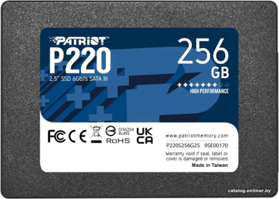 SSD Patriot P220 256GB P220S256G25  купить в интернет-магазине X-core.by