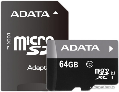 Купить карта памяти a-data premier microsdxc uhs-i u1 class 10 64gb (ausdx64guicl10-ra1) в интернет-магазине X-core.by