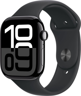 Купить умные часы apple watch series 10 46 мм (алюминиевый корпус, черный/черный, спортивный силиконовый ре в интернет-магазине X-core.by