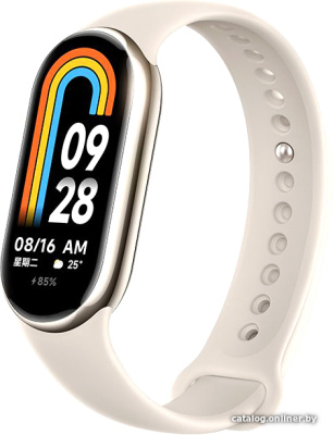 Купить фитнес-браслет xiaomi smart band 8 (золотистый, с кремовым силиконовым ремешком, международная верси в интернет-магазине X-core.by