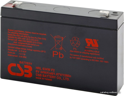 Купить аккумулятор для ибп csb battery hrl634w f2 (6в/9 а·ч) в интернет-магазине X-core.by
