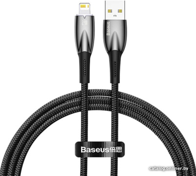 Купить кабель baseus glimmer series fast charging data cable usb type-a - lightning 2.4a cadh000201 (1 м, ч в интернет-магазине X-core.by
