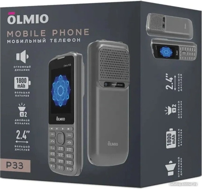 Купить кнопочный телефон olmio p33 (серый) в интернет-магазине X-core.by