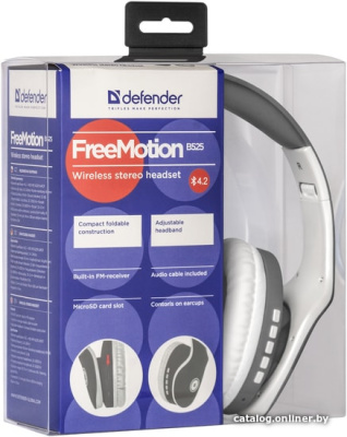 Купить наушники defender freemotion b525 (серый/белый) в интернет-магазине X-core.by