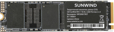 SSD SunWind NV3 SWSSD001TN3T 1TB  купить в интернет-магазине X-core.by