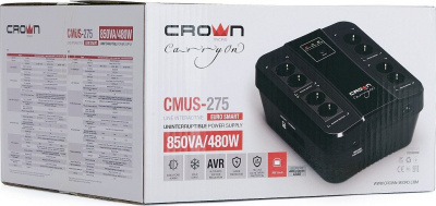 Купить источник бесперебойного питания crownmicro smart cmus-275 euro в интернет-магазине X-core.by