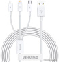 Кабель Baseus Superior Series Fast Charging USB Type-A - USB Type-C/microUSB/Lightning (1 м, белый)