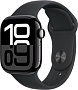 Умные часы Apple Watch Series 10 42 мм (алюминиевый корпус, черный/черный, спортивный силиконовый ре